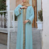 Abaya für Frauen Elegant mit Langen Ärmeln & Zickzack-Design