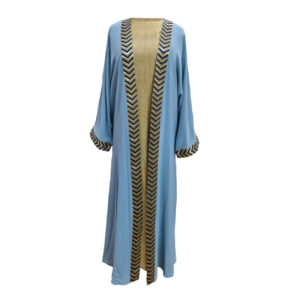 Abaya für Frauen Elegant mit Langen Ärmeln & Zickzack-Design
