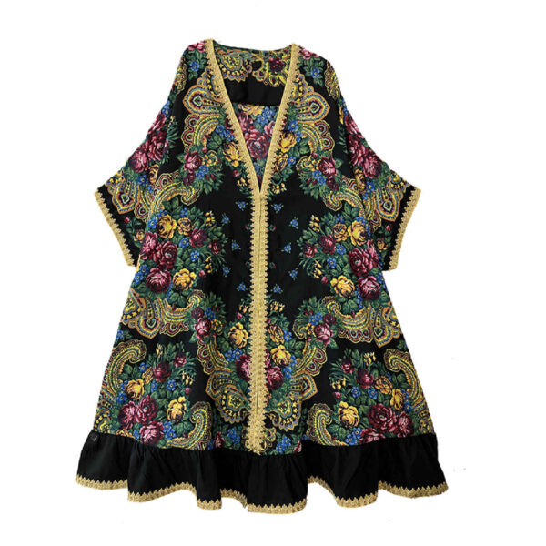 Abaya für Frauen mit Luftigen Ärmeln & Floralem Design