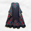 Abaya für Frauen mit Luftigen Ärmeln & Floralem Design in Schwarz