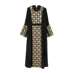 Abaya für Frauen mit Floralem Design in Schwarz