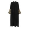 Abaya für Frauen mit Floralem Design in Schwarz
