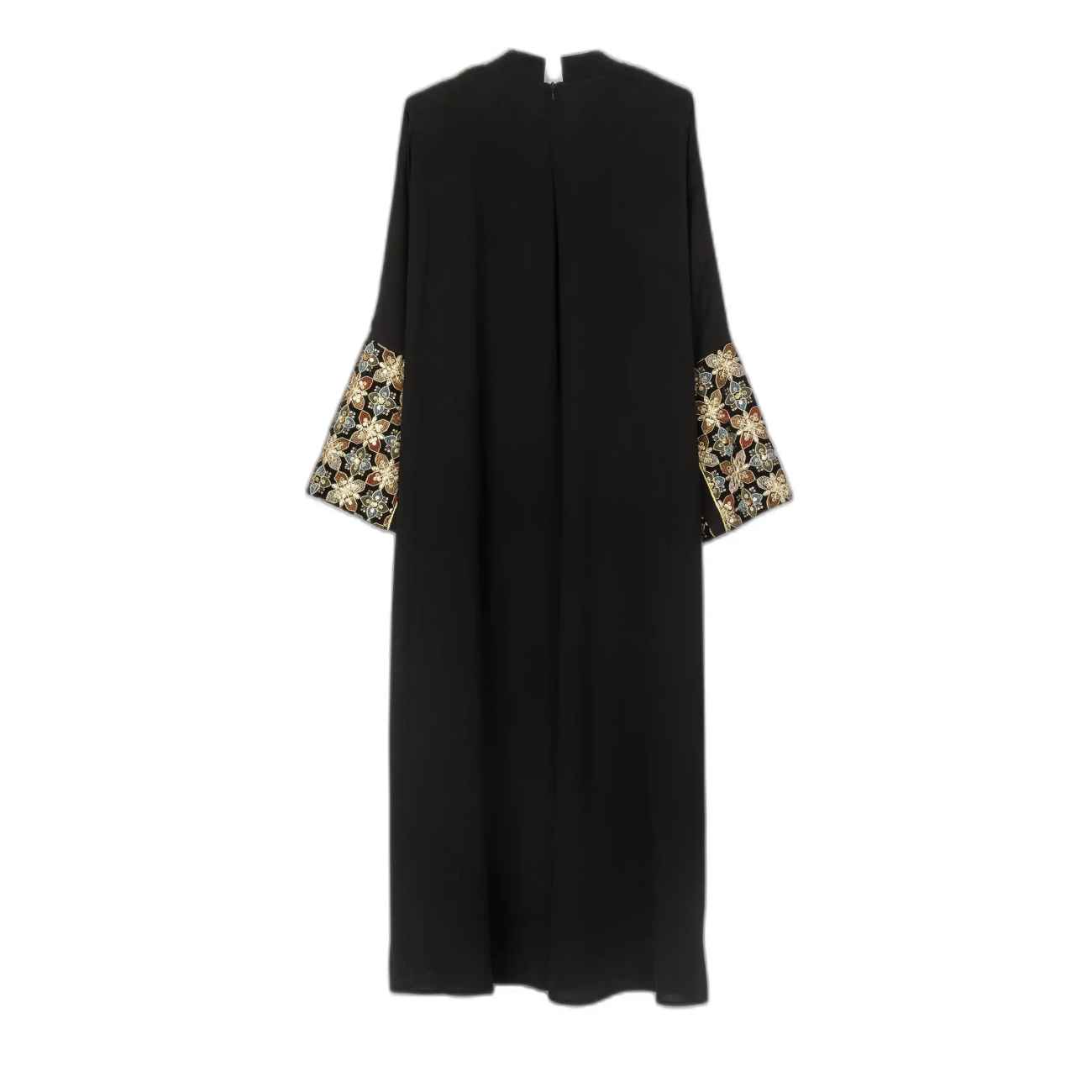 Abaya für Frauen mit Floralem Design in Schwarz