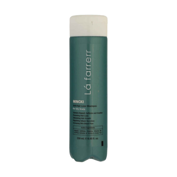 Lá Farrerr Anti-Haarausfall & Wachstumsstimulierendes Shampoo für fettiges Haar mit Koffein, Kreatin & Copixyl 250ml (MINOXI Modell)