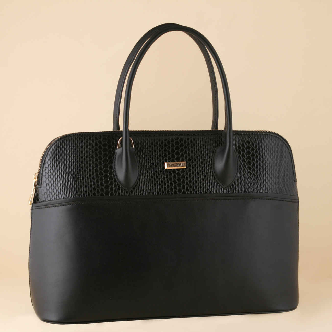 Bauletto Lederhandtasche - Mit Großer Kapazität in Schwarz