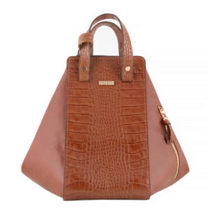 Bauletto Leder Handtasche – Mit Langen Trageriemen in Braun