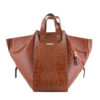 Bauletto Leder Handtasche - Mit Langen Trageriemen in Braun