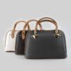 Bauletto Lederhandtasche - Mit Doppeltgriffen in Schwarz