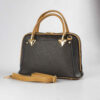 Bauletto Lederhandtasche - Mit Doppeltgriffen in Schwarz