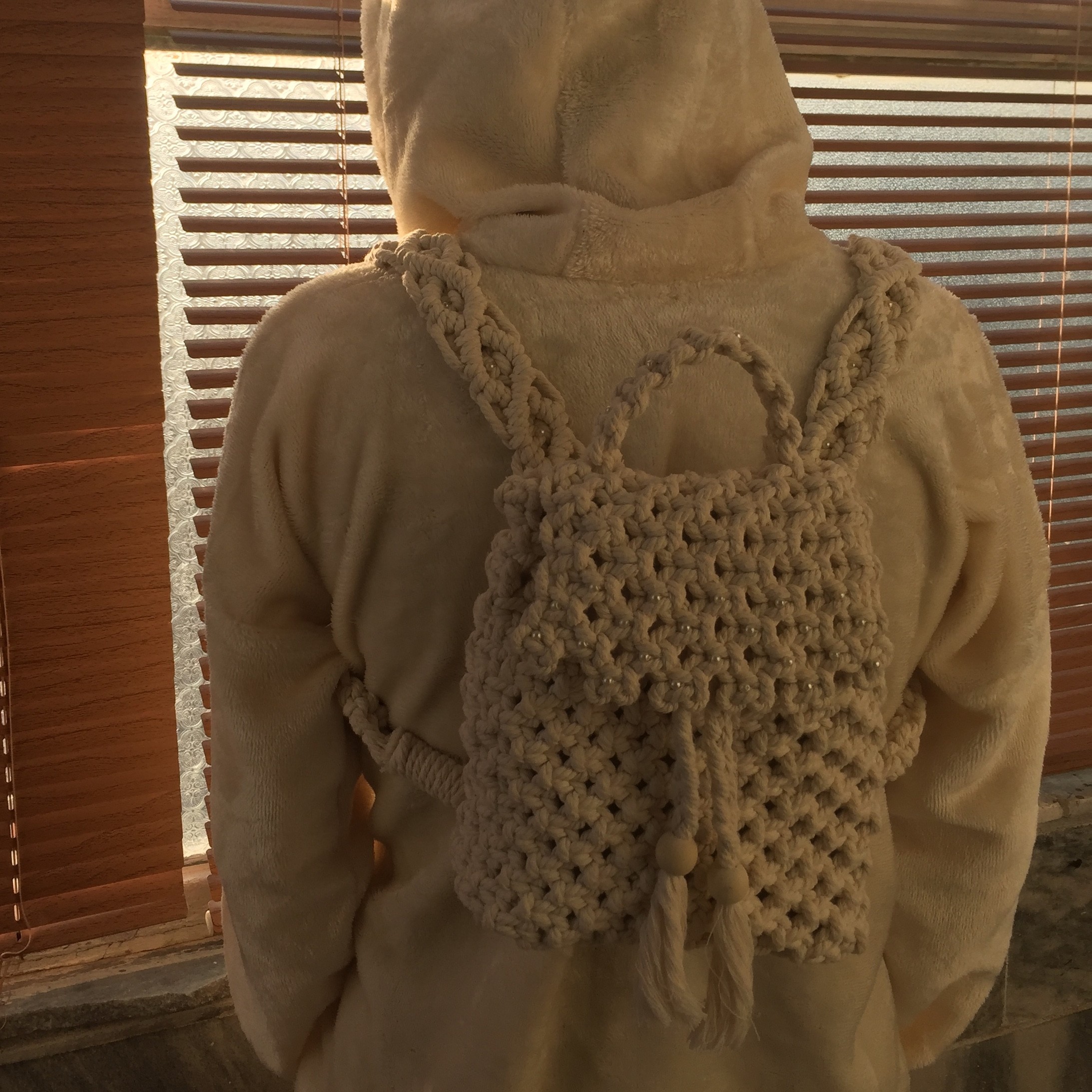 Boho Macrame Rucksack – Handgefertigt für Frauen