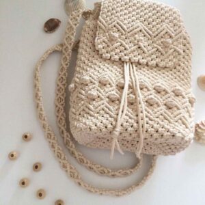 Boho Macramé Rucksack – Handgefertigt für Frauen Modell Gandom