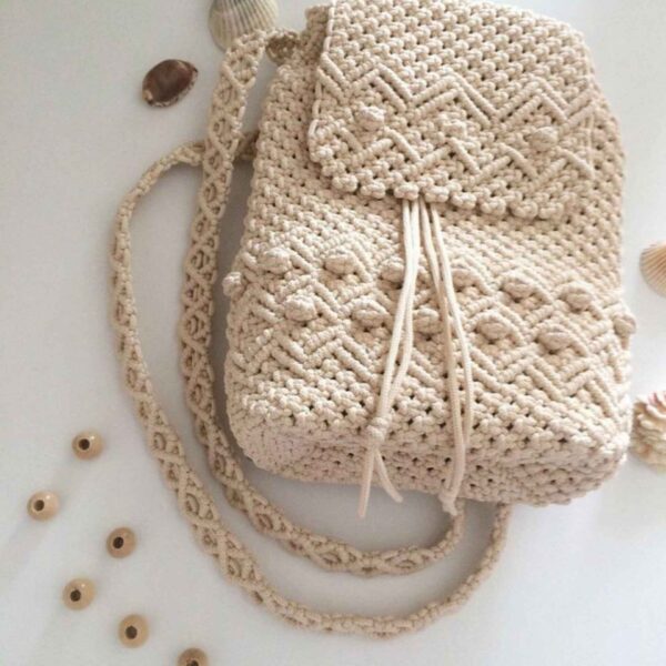 Boho Macramé Rucksack - Handgefertigt für Frauen Modell Gandom