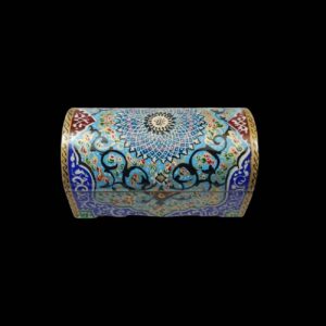 Handgefertigte Knochen-Schmuckbox mit persisch inspiriertem Eslimi-Muster