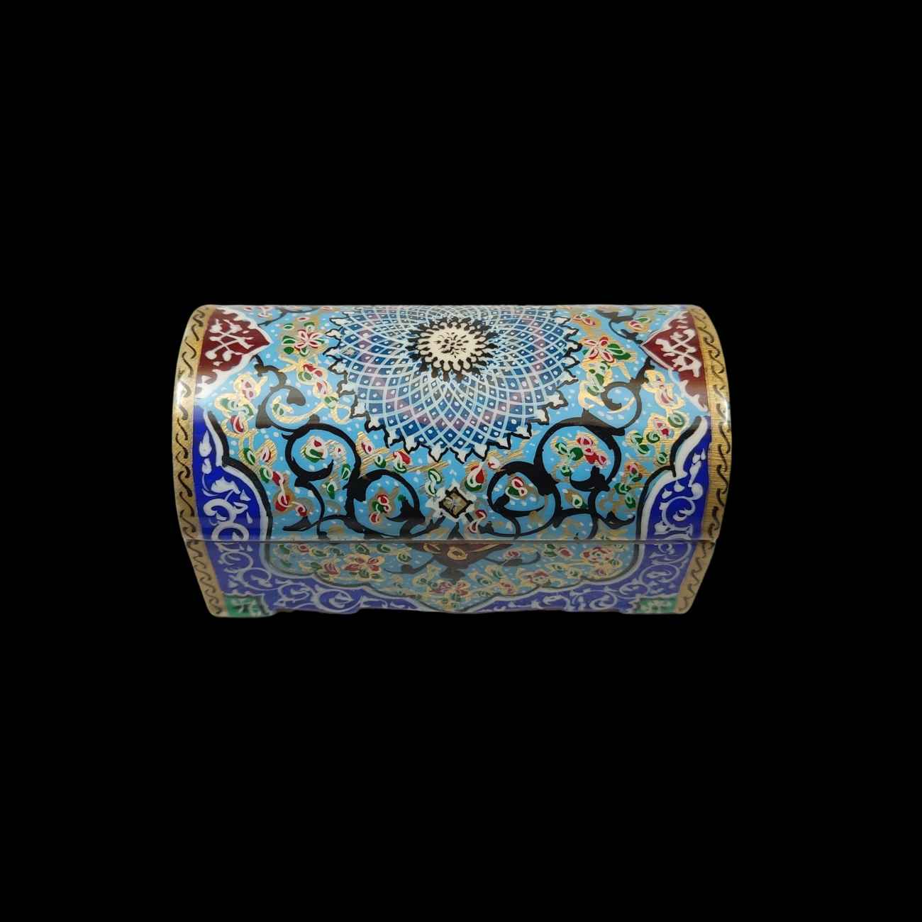 Handgefertigte Knochen-Schmuckbox mit persisch inspiriertem Eslimi-Muster