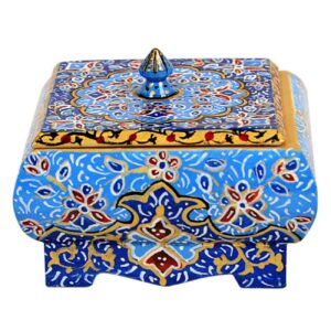 Handgefertigte Knochen-Schmuckbox mit persisch inspiriertem Design