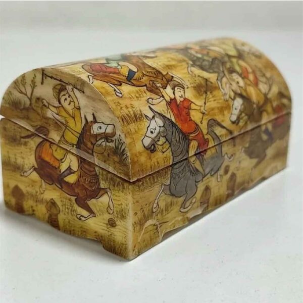 Handgefertigte Knochen-Schmuckbox mit persisch inspiriertem Design