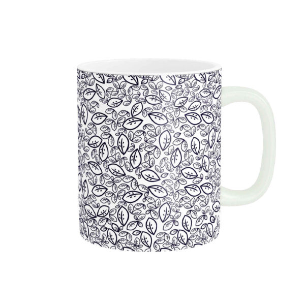 Keramik-Kaffeetasse mit Blättermotiv