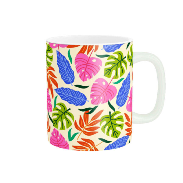 Keramik-Kaffeetasse mit Blättermotiv
