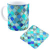 Keramik-Kaffeetasse mit geometrischem Muster