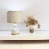 Keramik-Vase Tischlampe mit Trommel-Lampenschirm in Creme
