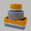 Häkel-Aufbewahrungskorb Garn mit kleinem Herzdesign Set aus 3