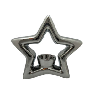 Dekorativer Kerzenhalter aus Keramikskulptur mit Stern-Design