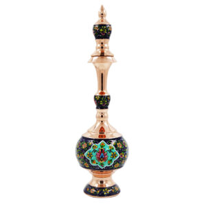 Dekorative Kupferflasche – Persische Minakari mit floralem Design