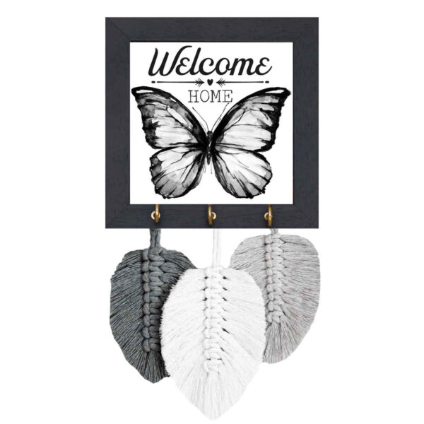 Dekorativer & handgefertigter Wand-Schlüsselhalter im Makramee-Design