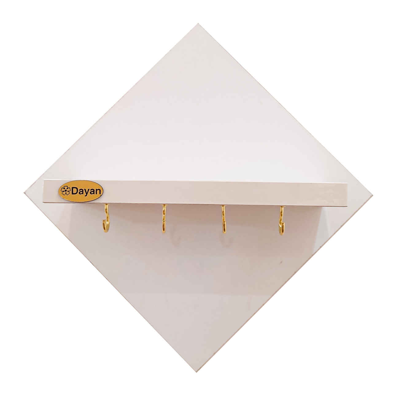 Dekorativer Wand-Schlüsselhalter mit Regal & 4 Haken
