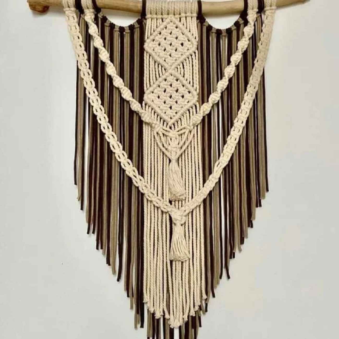 Dekorativer Makramee-Wandbehang Handgefertigter Wandteppich Kunst