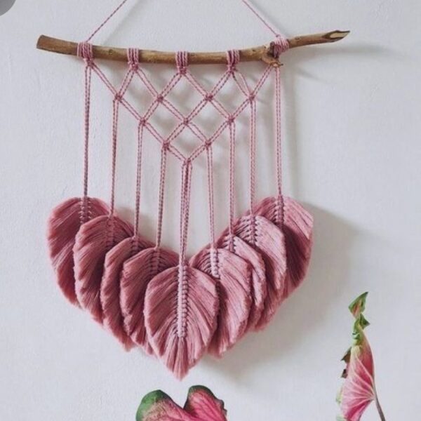 Dekorativer Makramee-Wandbehang Wandteppich Kunst Modell Dreieck