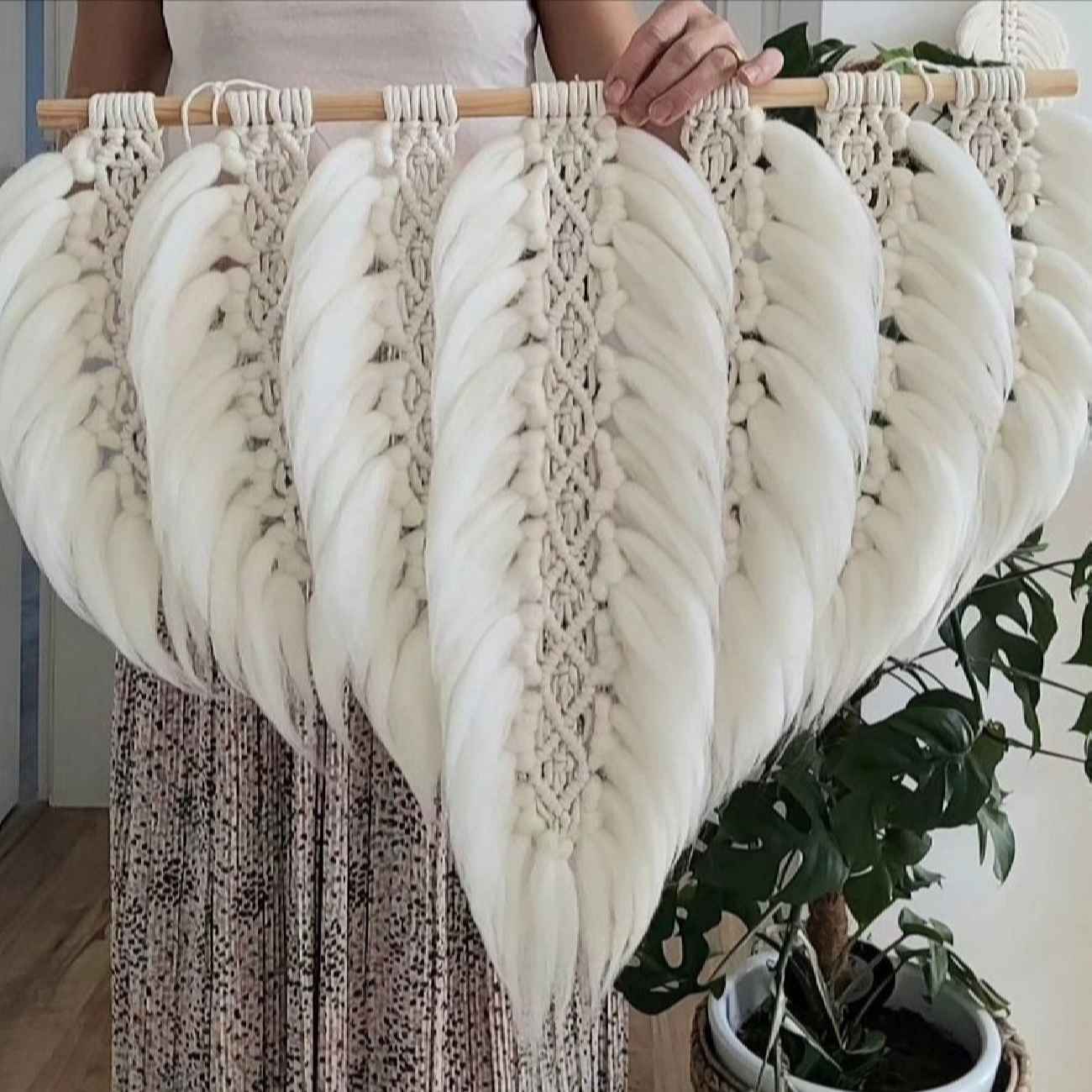 Dekorativer Makramee-Wandbehang Wandteppich Kunst
