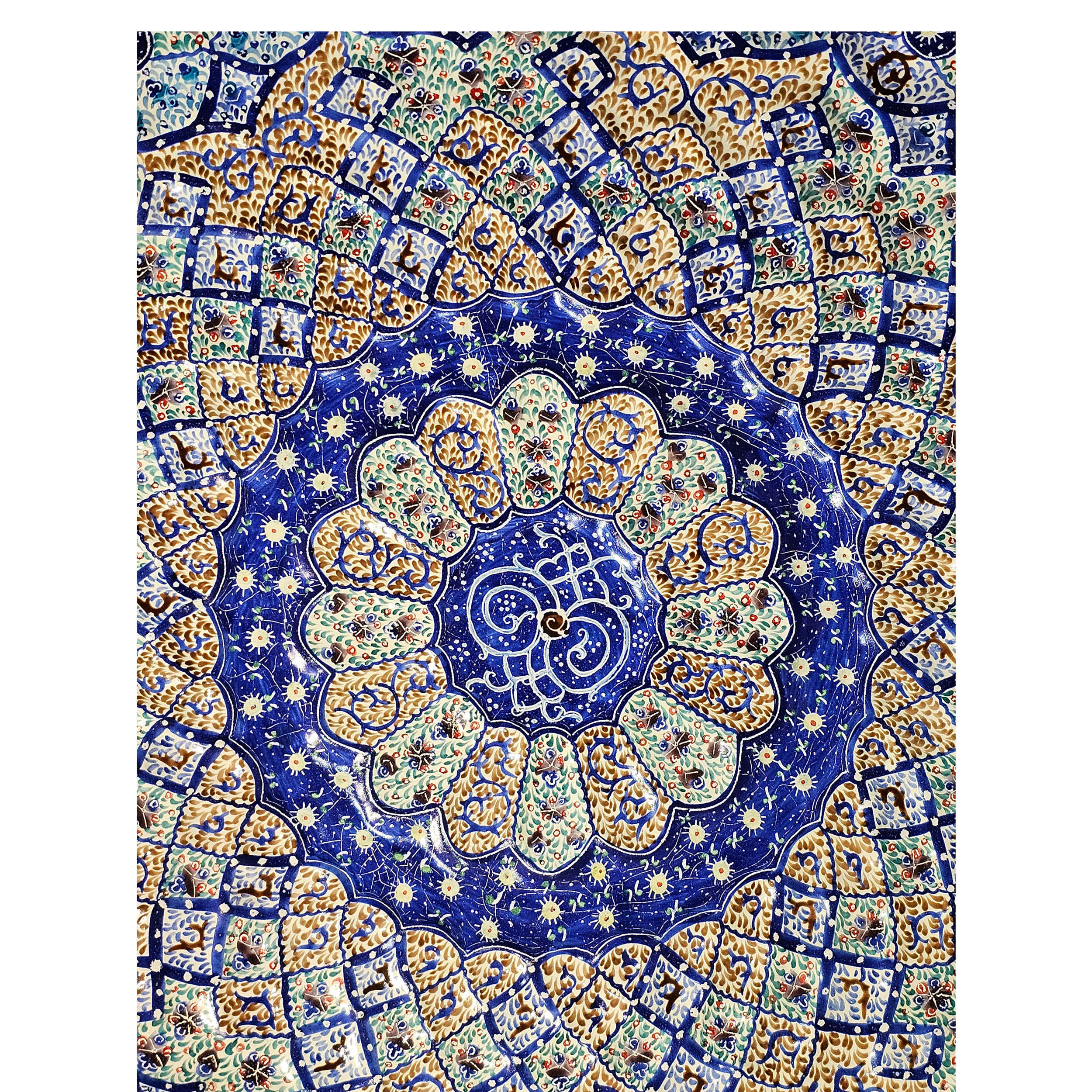 Dekorativer Minakari auf Kupferteller mit Emaillearbeit handgemalt Wanddekoration