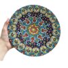 Dekorativer Keramikteller in persischer Minakari handgefertigte Wandkunst Blumen