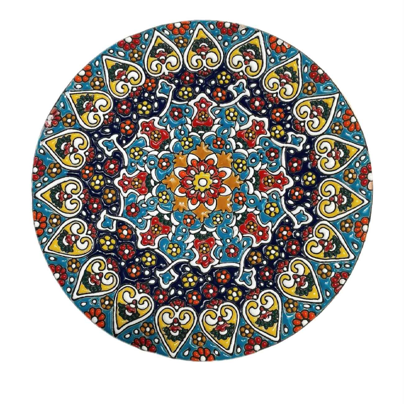 Dekorativer Keramikteller in persischer Minakari handgefertigte Wandkunst Blumen