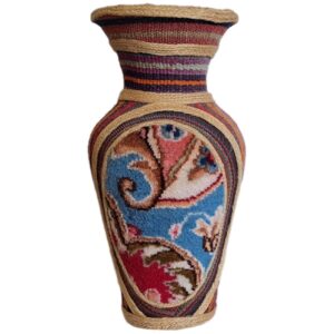 Dekorative Töpfer-Vase, handgefertigt im Persischen Jajim- & Kilim-Teppich-Design