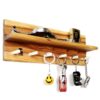 Dekorativer & hölzerner Wand-Schlüsselhalter mit Regal & 6 Haken
