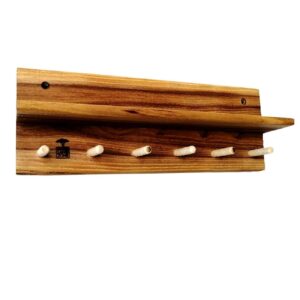 Dekorativer & hölzerner Wand-Schlüsselhalter mit Regal & 6 Haken