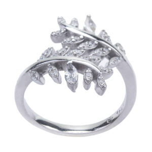 Zarter Silberring für Damen, Klassisch & Schick mit Blätterdesign