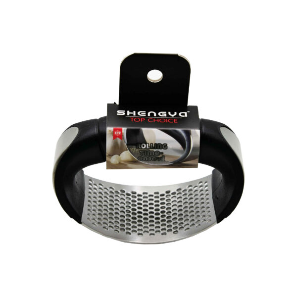 Edelstahl-Knoblauchpresse für die Küche (Silber Schwarz)