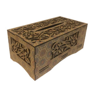 Handgefertigte persische Holz-Taschentuchbox mit Khatamkari-Design