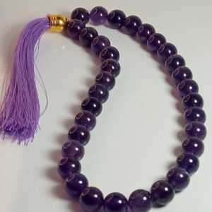 Islamischer Amethyst Rosenkranz mit 33 Gebetsperlen Tasbih Misbaha gefertigt
