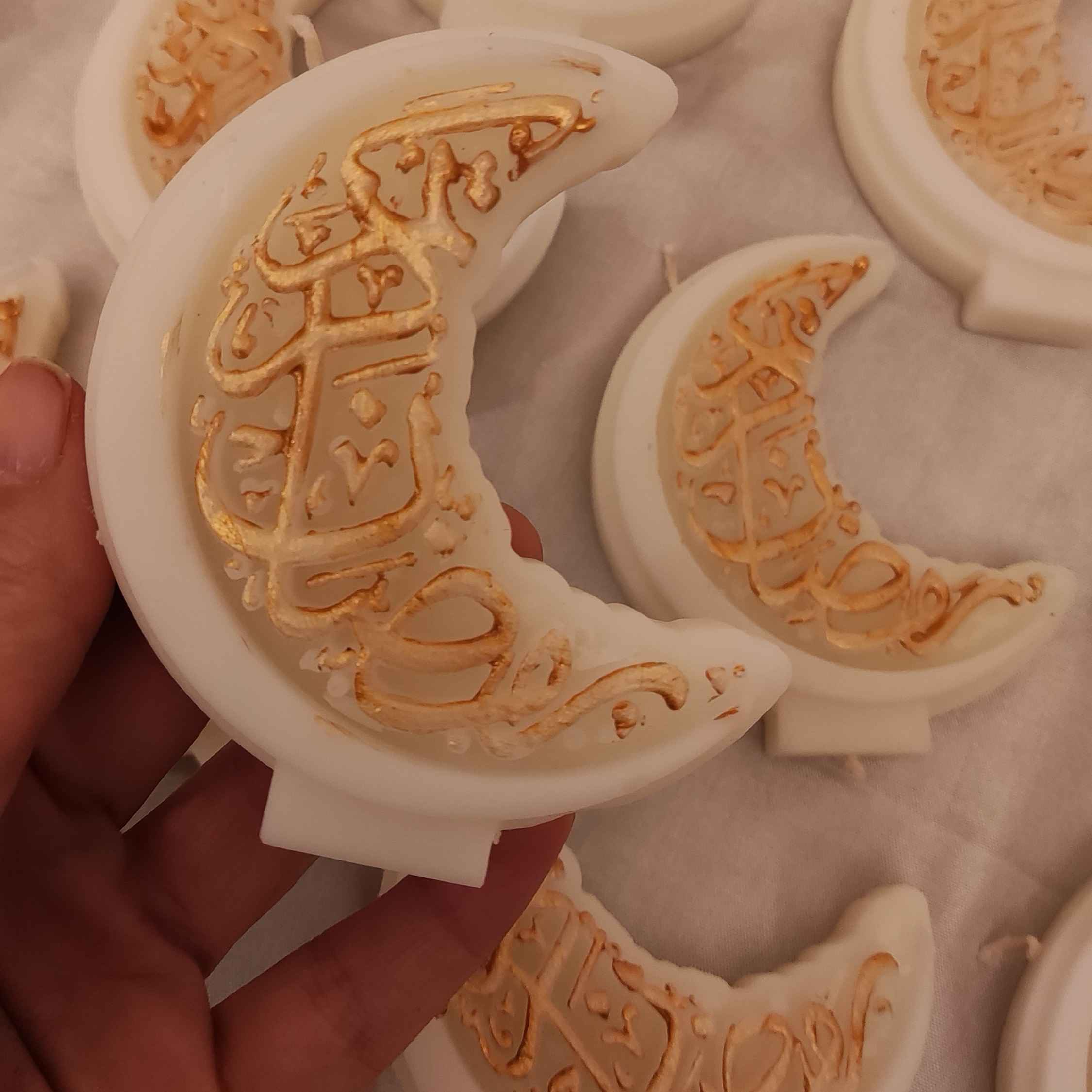 Islamische Kerze geeignet als Ramadangeschenk in Mondform (10x)