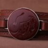 Islamisches Lederarmband mit authentischem Achatstein im Silberrahmen