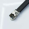Lederarmband mit Baumdesign aus Stahl in Schwarz