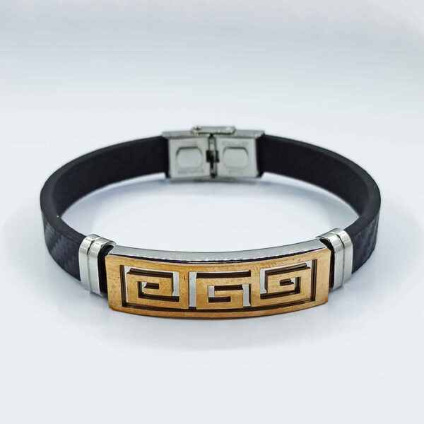 Elegantes Lederarmband für Männer in Schwarz
