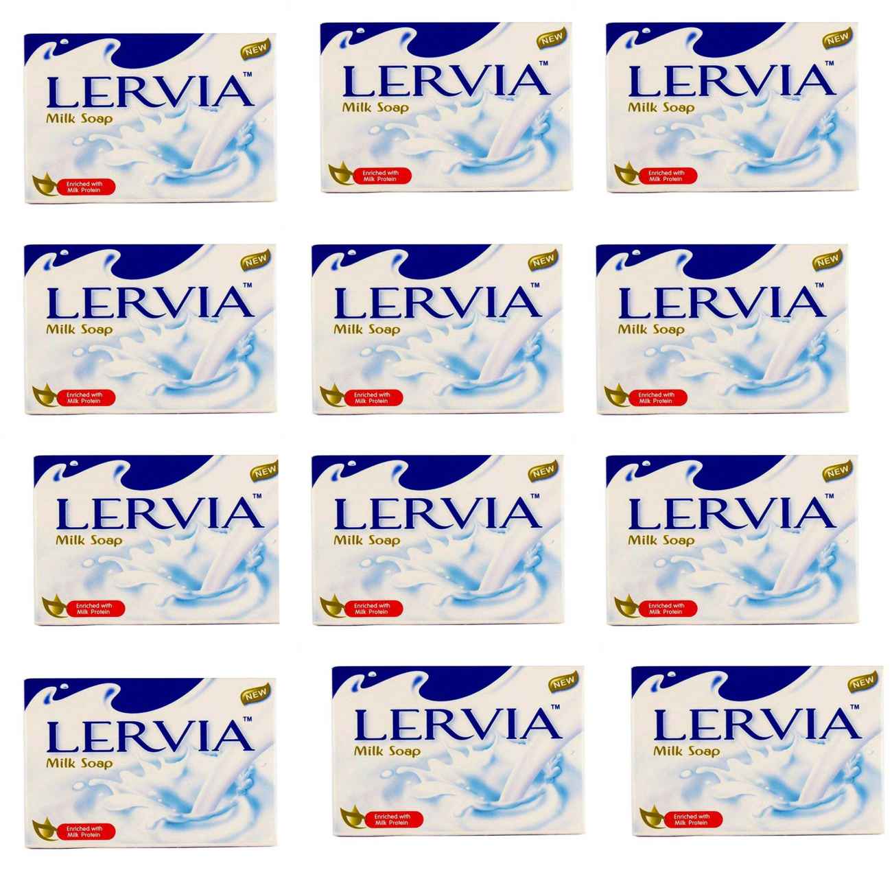 Lervia-Aufhellungsseife mit Milchextrakt (Packung mit 12 Stück)