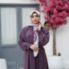 Locker geschnittene Abaya für Frauen mit Langen Ärmeln in Orchidee