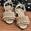Macrame Slingback Sandalen für Damen Handgemacht Modell Tassel