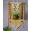 Makramee-Wandbehang Handgefertigter Wandteppich Kunst Boho mit Regal